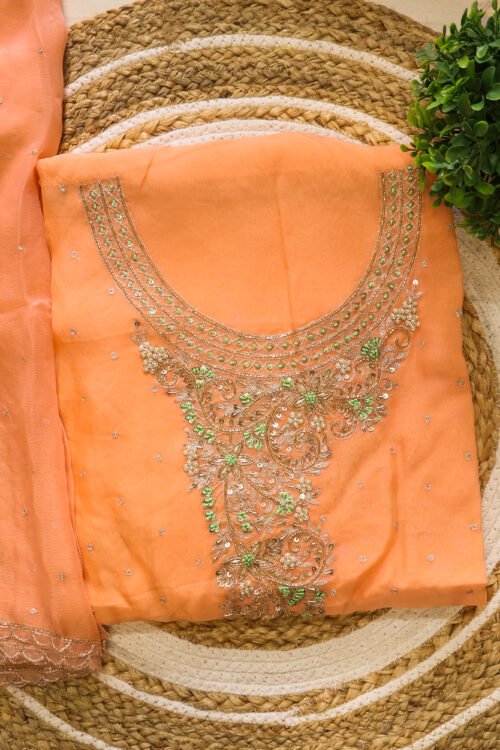 Peach Blossom Embroidered Suit Set