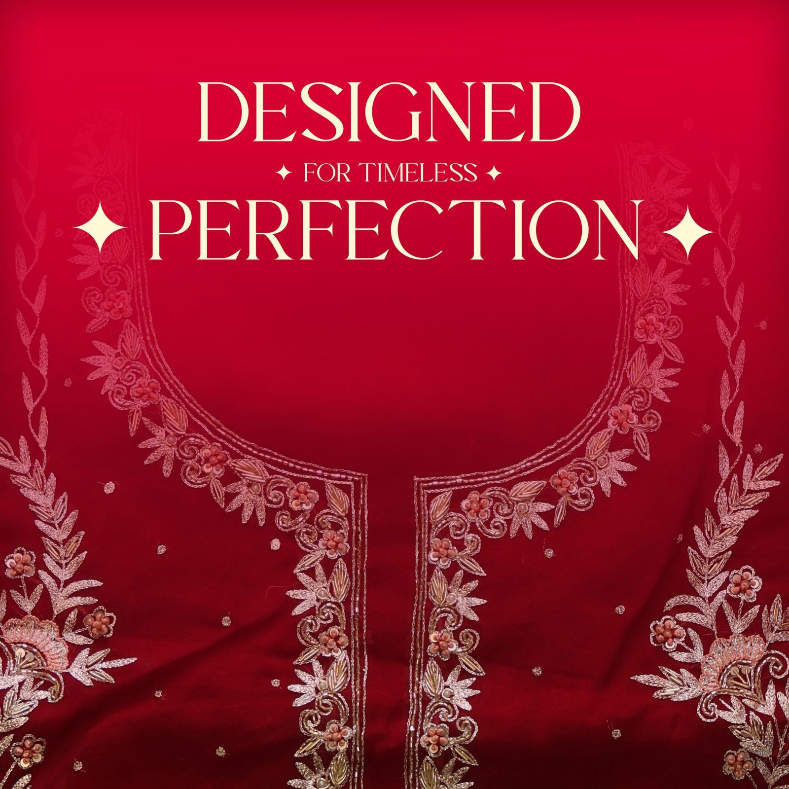 Regal Red Embroidered Suit Set - Image 4