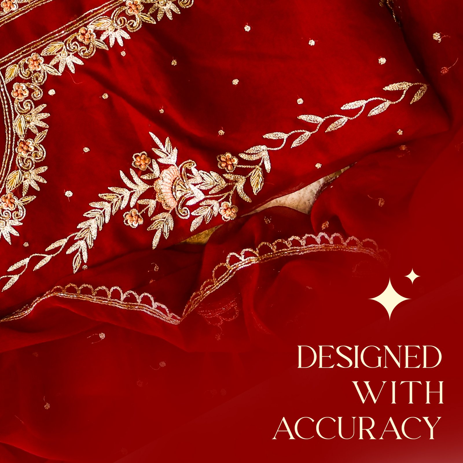 Regal Red Embroidered Suit Set - Image 3