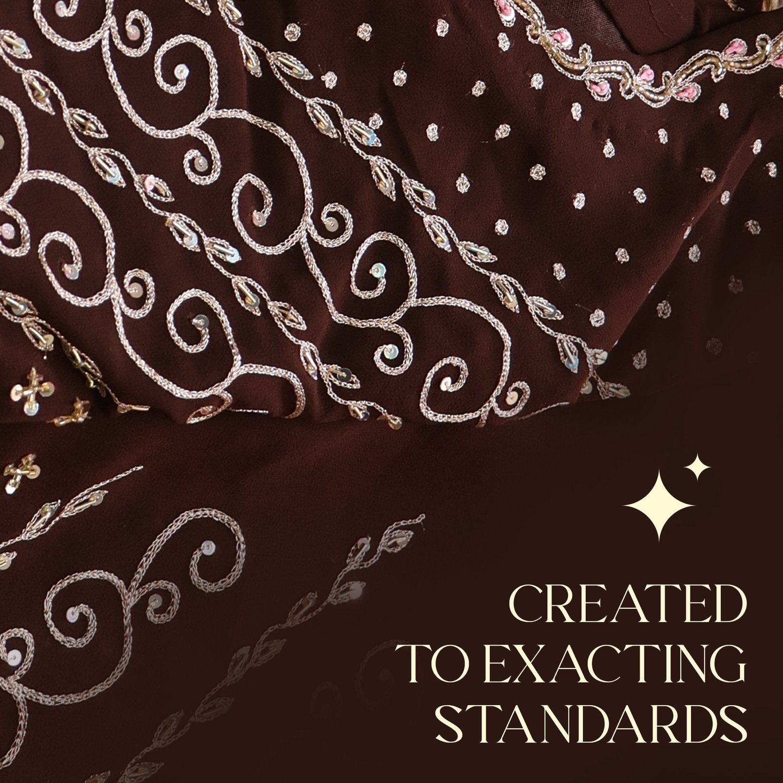Mocha Elegance Embroidered Suit Set - Image 3