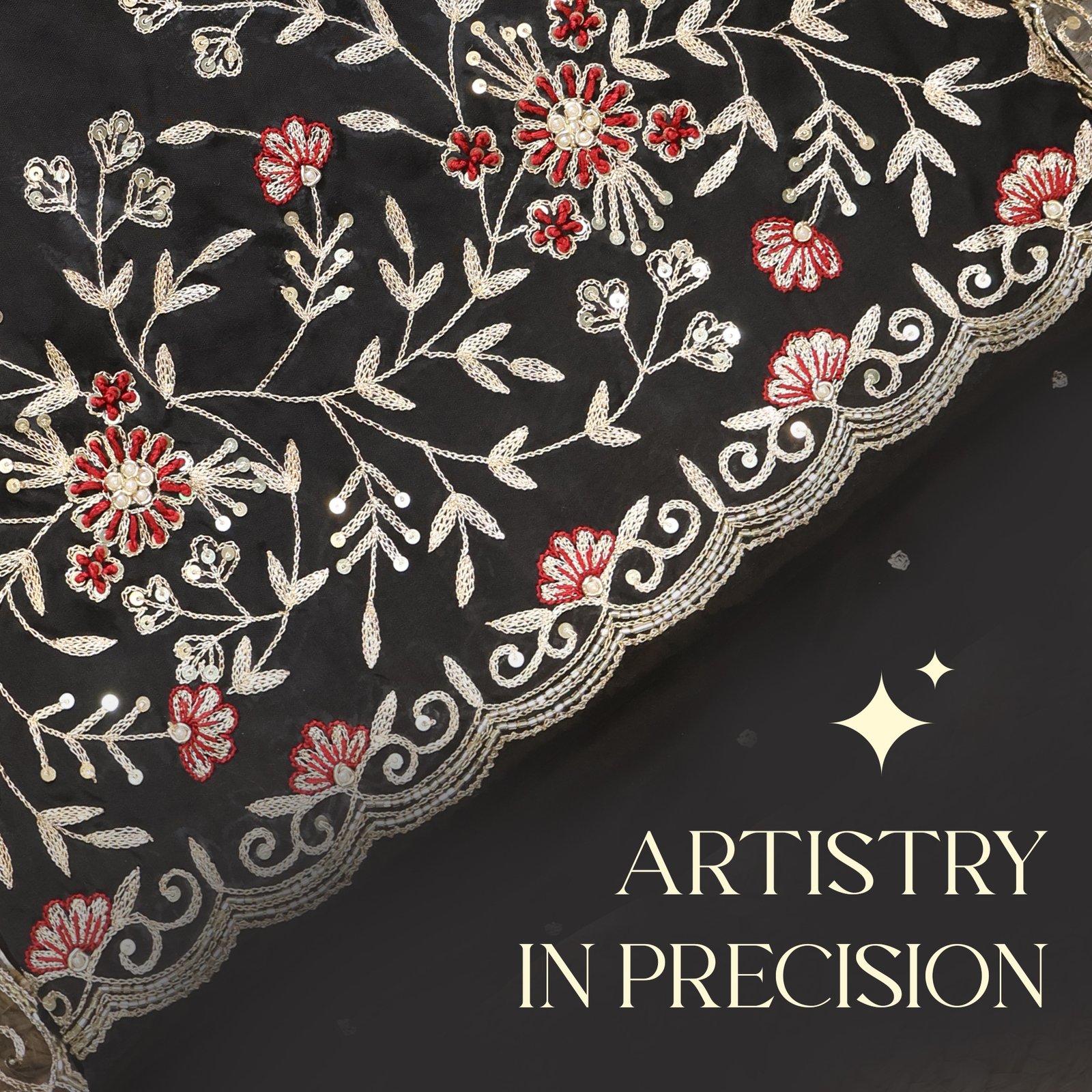 Midnight Bloom Embroidered Suit Set - Image 3