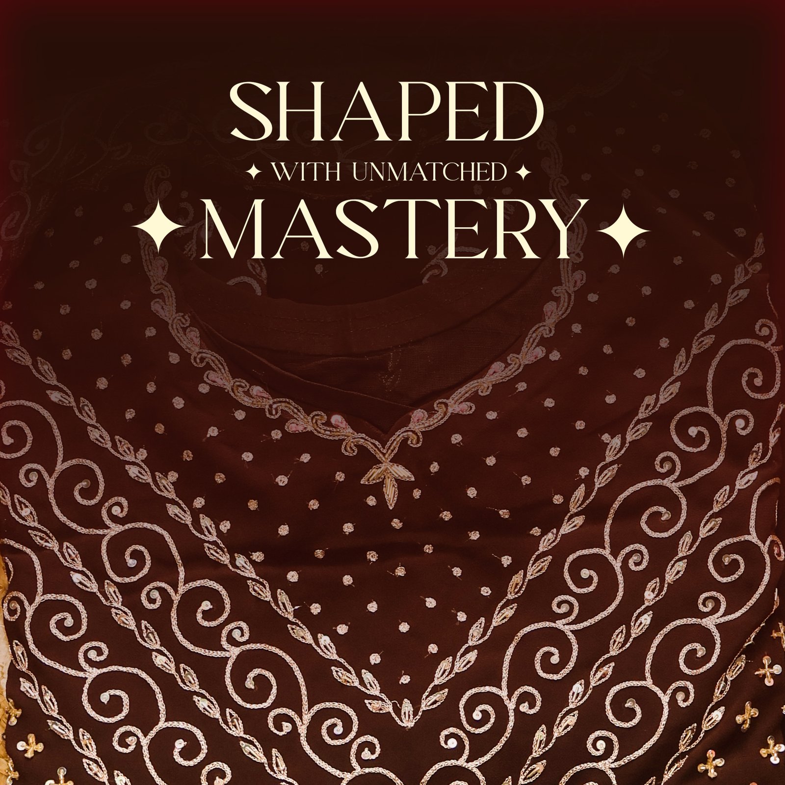 Mocha Elegance Embroidered Suit Set - Image 4